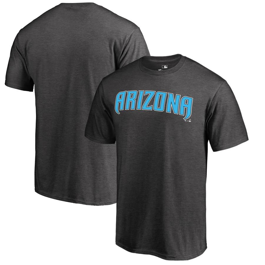 Arizona Diamondbacks Fanatics Branded 2019 Father's Day Blue Wordmark T-Shirt - Heather Gray