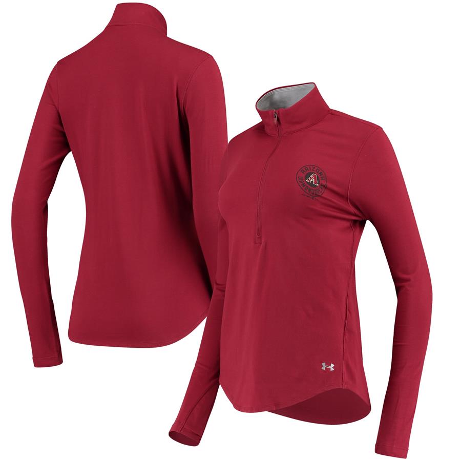 Arizona Diamondbacks Under Armour Women's Charged Cotton Half-Zip Pullover Jacket - Cardinal
