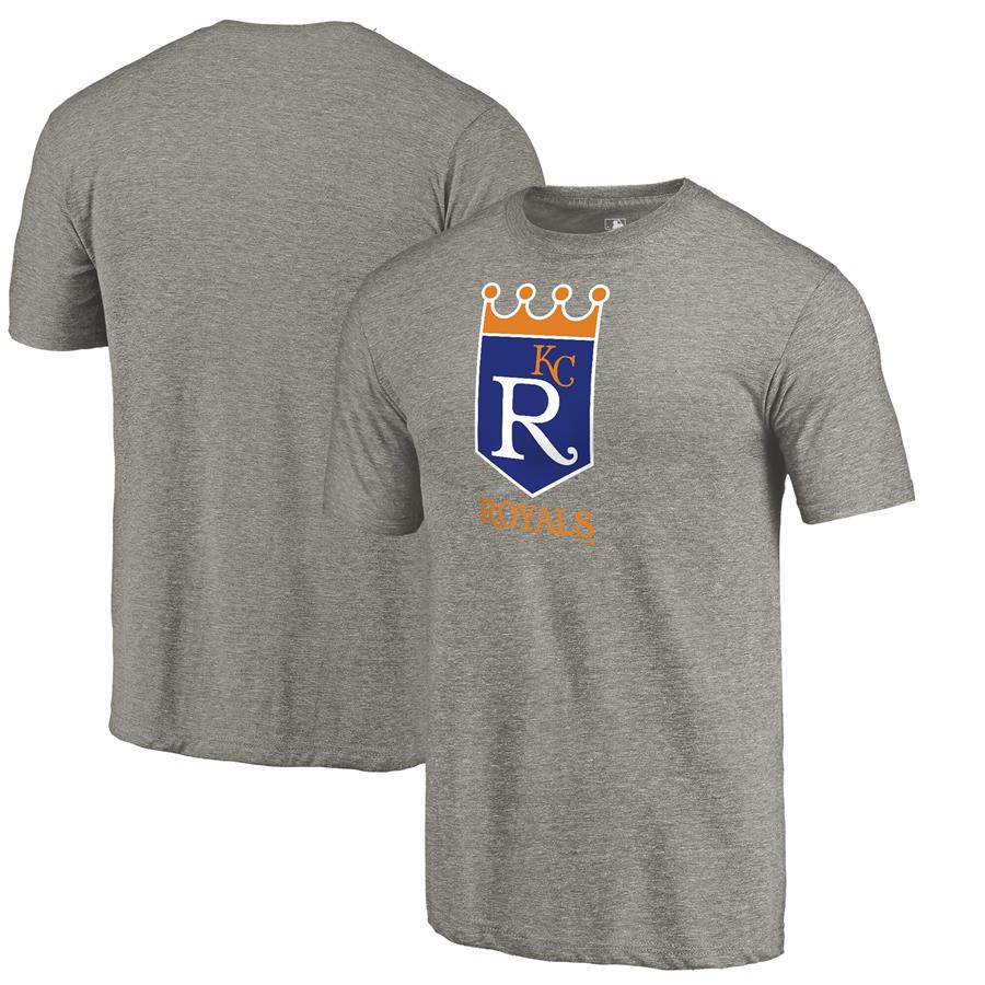 Футболка Kansas City Royals Fanatics Branded Cooperstown Collection Forbes Tri-Blend (светло-серый)