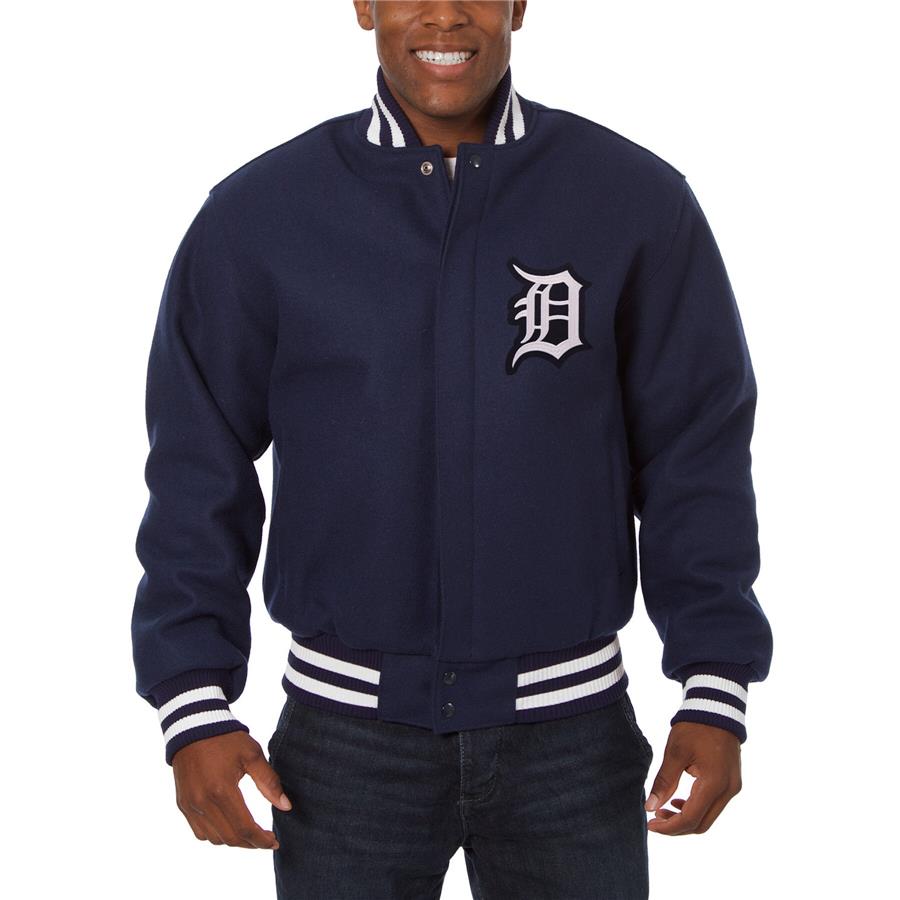 Detroit Tigers JH Design Wool Full-Button Jacket - Navy