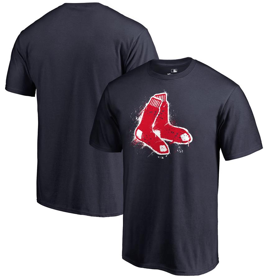 Boston Red Sox Fanatics Branded Splatter Logo T-Shirt - Navy