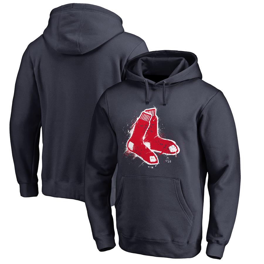 Boston Red Sox Fanatics Branded Splatter Logo Pullover Hoodie - Navy