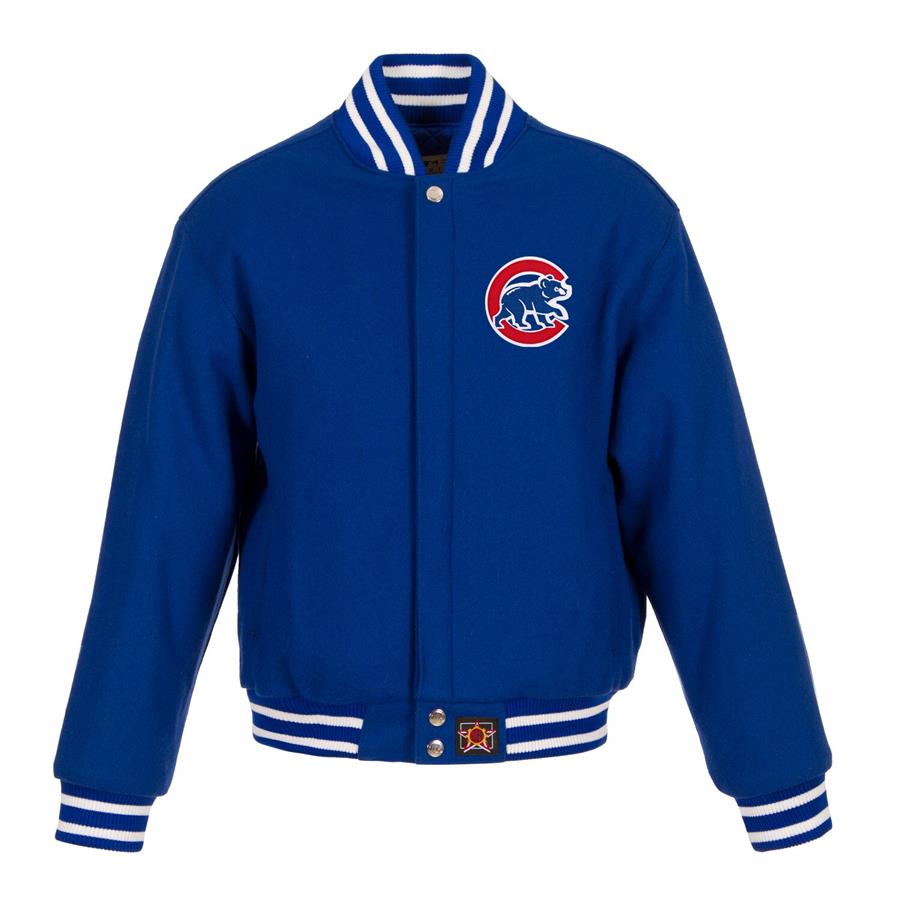 Chicago Cubs JH Design Women's Embroidered Logo All-Wool Jacket - Royal