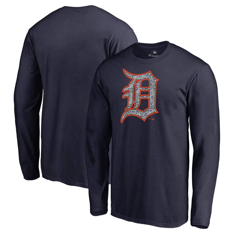 Detroit Tigers Fanatics Branded Static Logo Long Sleeve T-Shirt - Navy