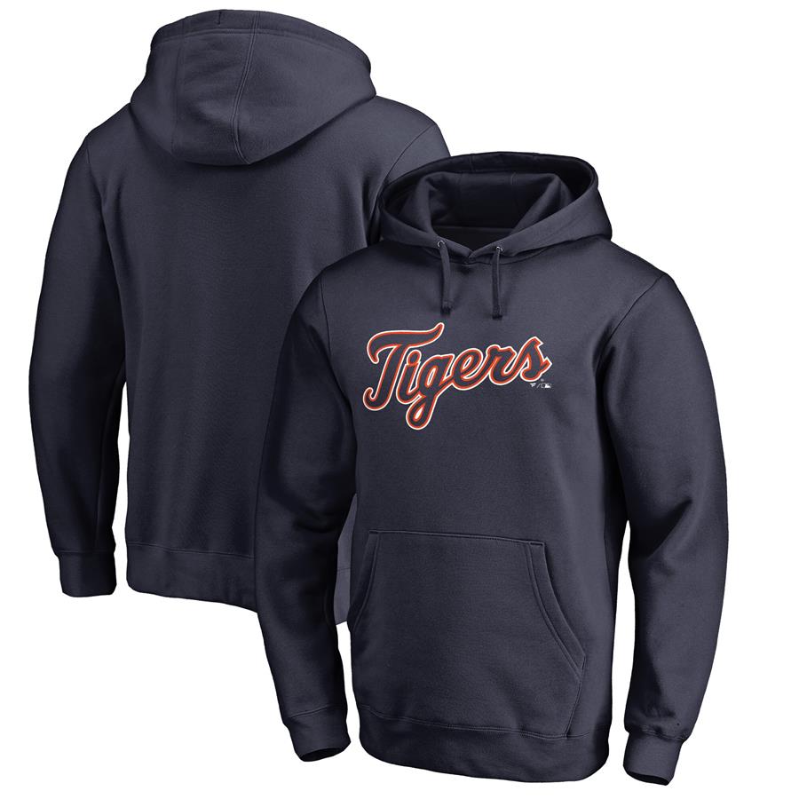 Detroit Tigers Fanatics Branded Team Wordmark Pullover Hoodie - Navy