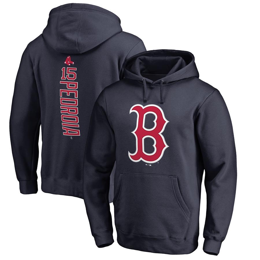 Dustin Pedroia Boston Red Sox Fanatics Branded Backer Pullover Hoodie - Navy