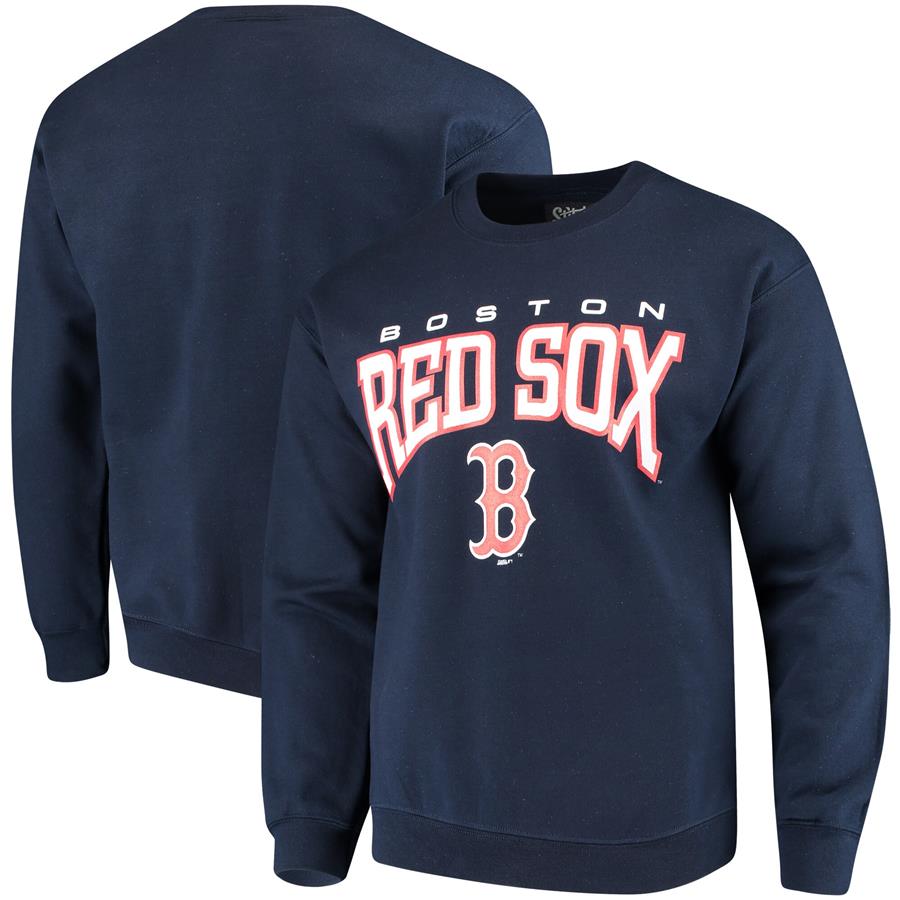 Boston Red Sox Stitches Pullover Crew Sweatshirt - Navy