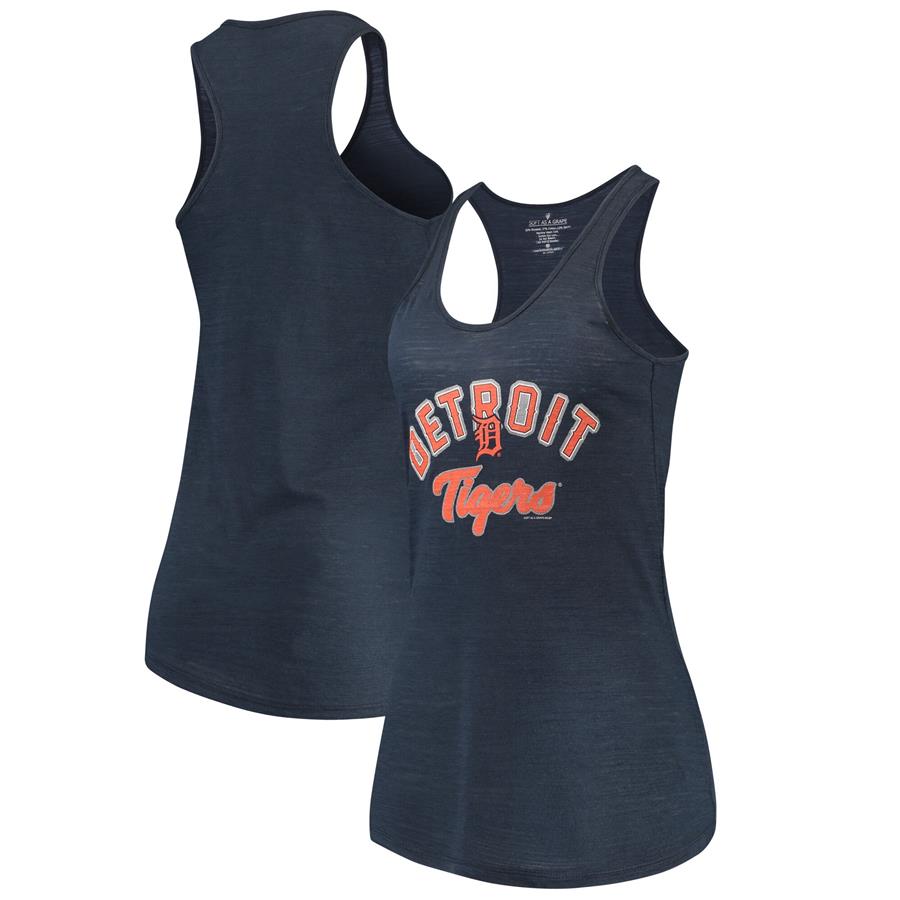 Detroit Tigers Soft as a Grape Women's Multicount Racerback Tank Top - Navy