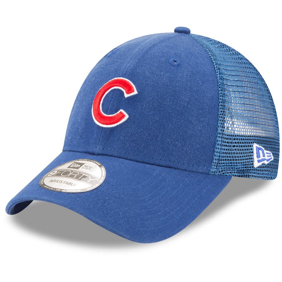 Chicago Cubs New Era Trucker 9FORTY Adjustable Snapback Hat - Royal