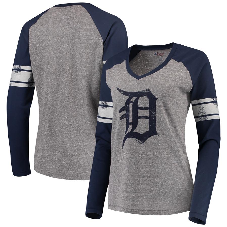 Detroit Tigers G-III 4Her by Carl Banks Women's The Franchise Long Sleeve T-Shirt - Navy