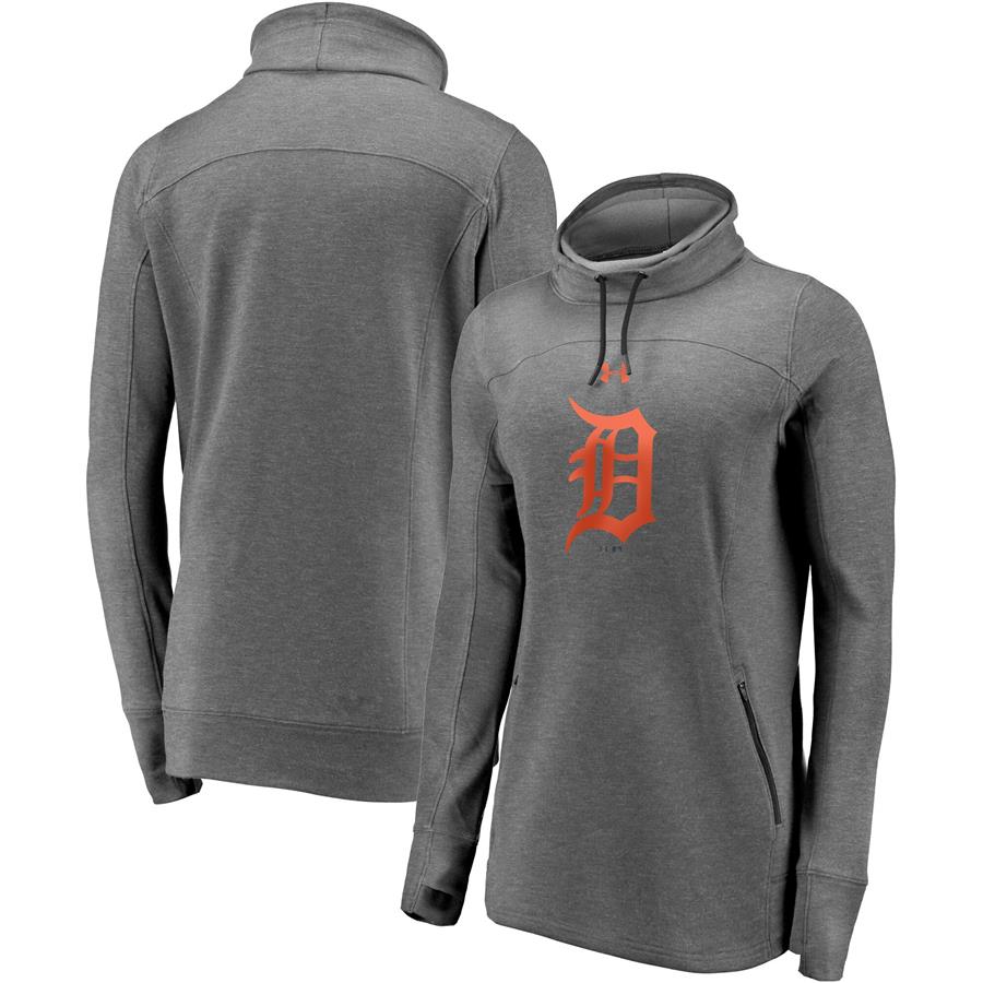 Detroit Tigers Under Armour Women's Team Mark Performance Tri-Blend Pullover Sweatshirt - Heathered Charcoal
