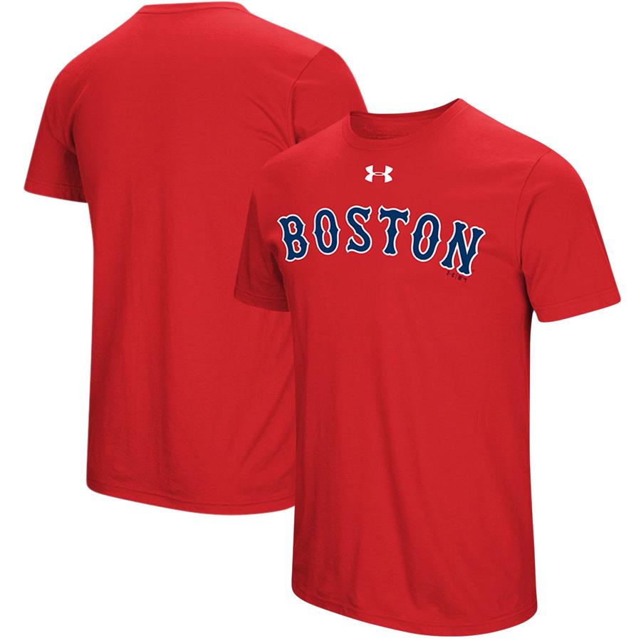 Boston Red Sox Under Armour Passion Road Team Font T-Shirt - Red