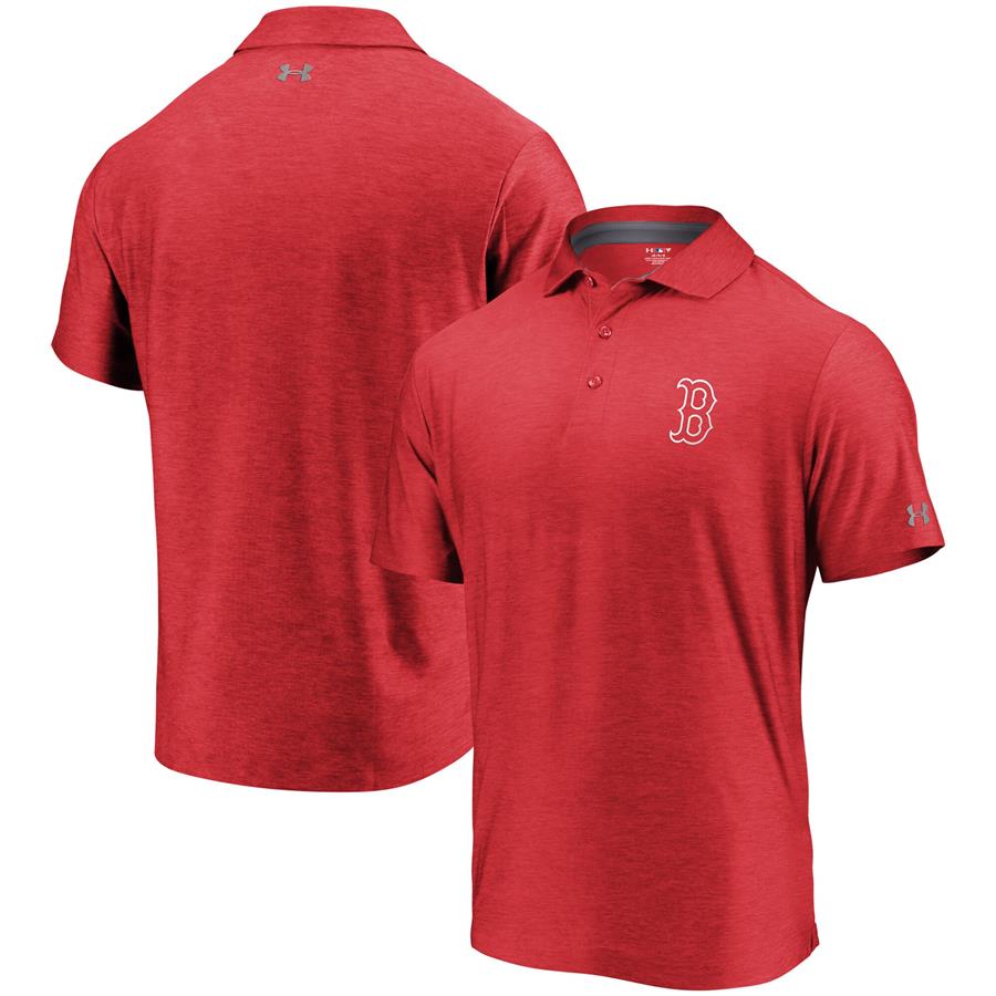 Boston Red Sox Under Armour Playoff Outline Left Chest Performance Polo - Red