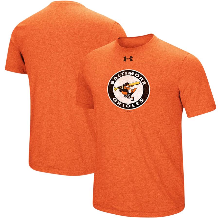 Baltimore Orioles Under Armour Cooperstown Collection Mark Performance Tri-Blend T-Shirt - Heathered Orange