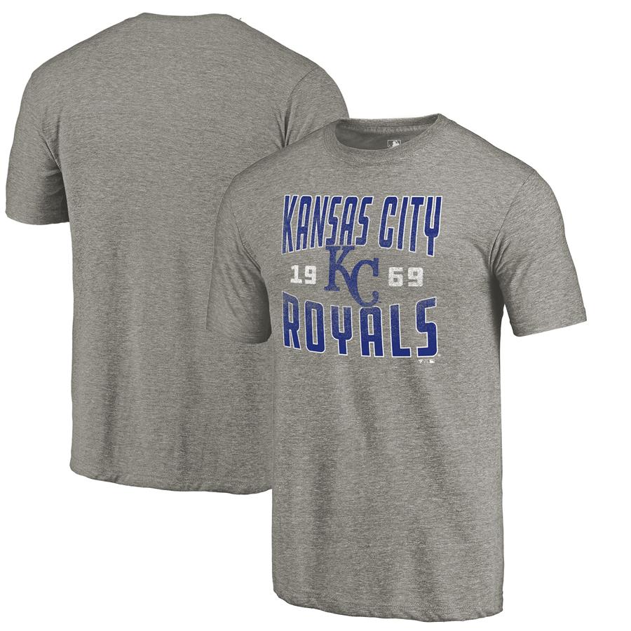 Футболка Kansas City Royals Fanatics Branded Cooperstown Collection Antique Stack Tri-Blend (серый)