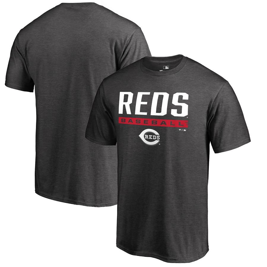 Cincinnati Reds Fanatics Branded Win Stripe T-Shirt - Ash