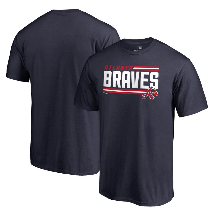 Atlanta Braves Fanatics Branded Onside Stripe T-Shirt - Navy