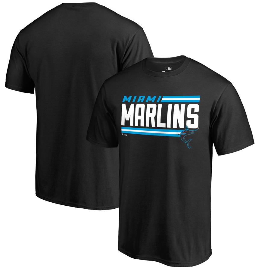 Miami Marlins Fanatics Branded Onside Stripe T-Shirt - Black
