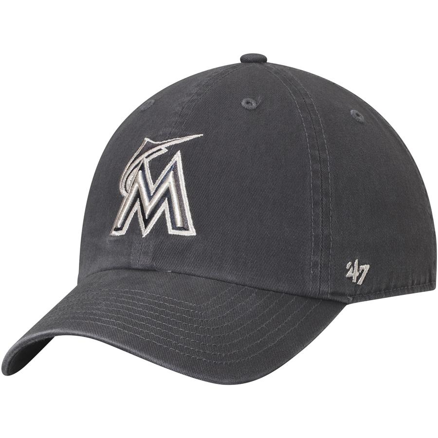 Miami Marlins '47 Vintage Clean Up Adjustable Hat - Gray