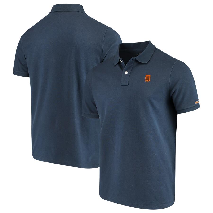 Detroit Tigers Vineyard Vines Stretch Pique Polo - Navy