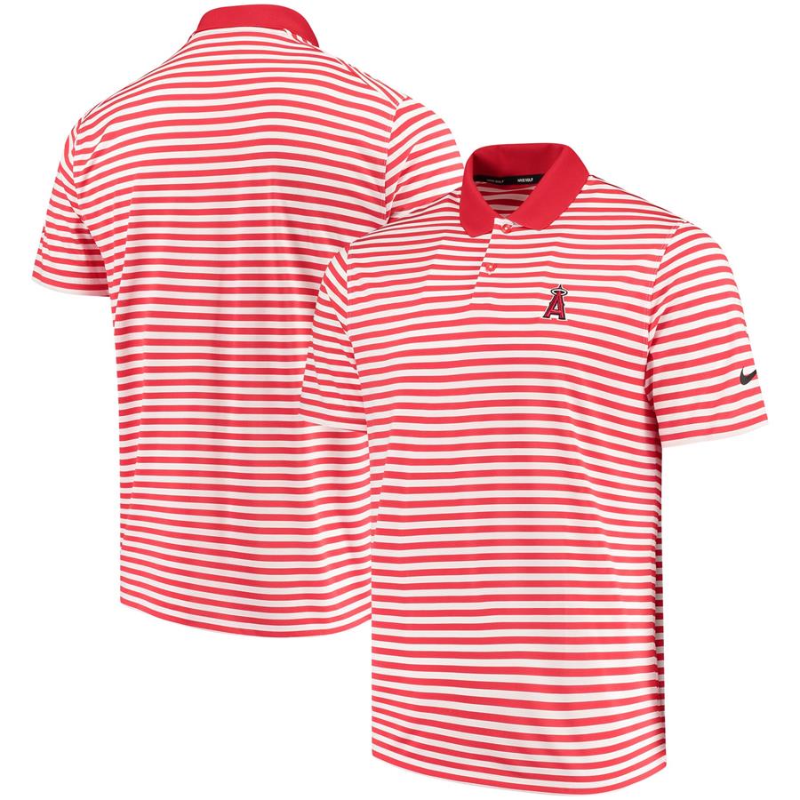 Los Angeles Angels Nike Golf Stripe Victory Performance Polo - Red