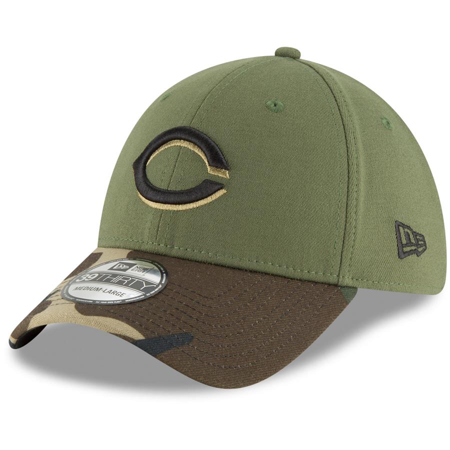 Cincinnati Reds New Era Alternate 2 Team Classic 39THIRTY Flex Hat - Olive