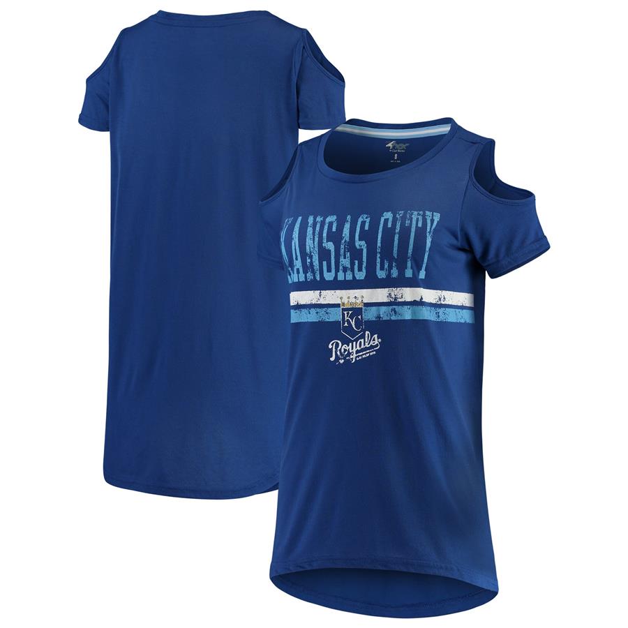 Kansas City Royals G-III 4Her by Carl Banks Women's Clear the Bases Scoop Neck T-Shirt - Royal