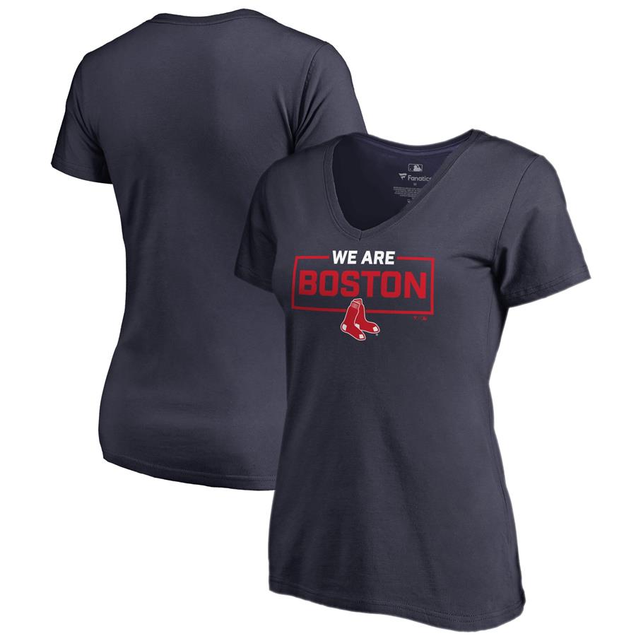 Boston Red Sox Fanatics Branded Women's We Are Icon V-Neck T-Shirt - Navy