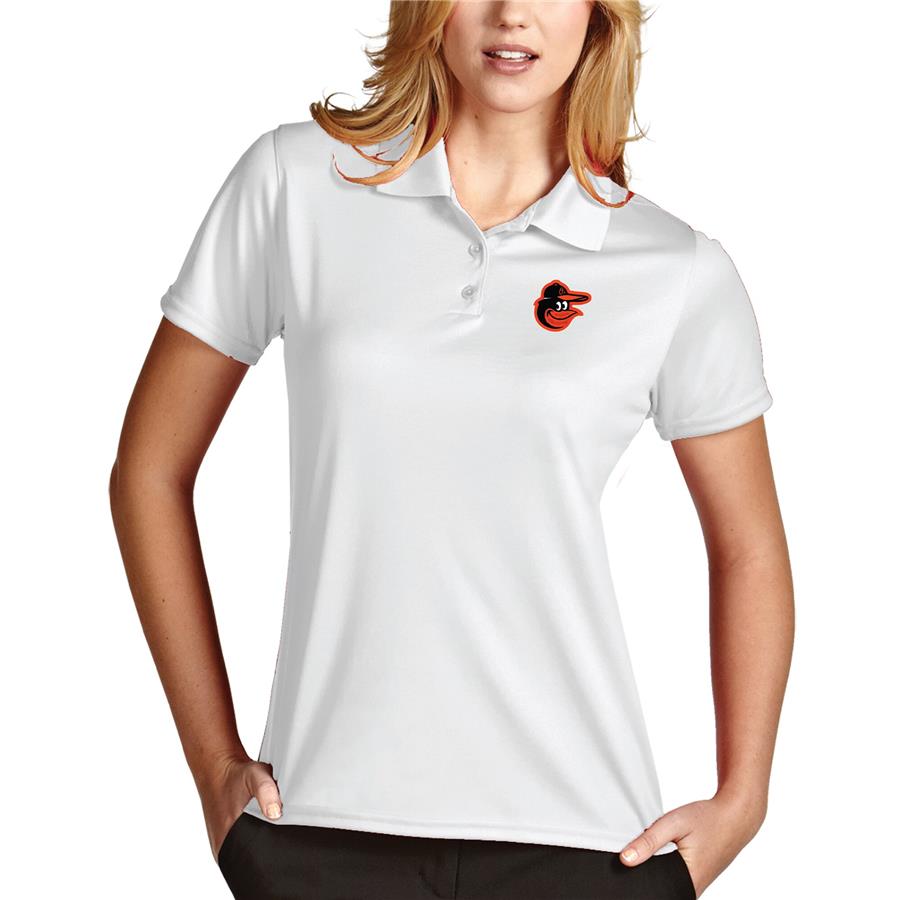 Baltimore Orioles Antigua Women's Desert Dry Xtra-Lite Exceed Polo - White