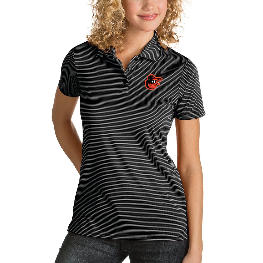 Baltimore Orioles Antigua Women's Desert Dry Quest Polo - Black