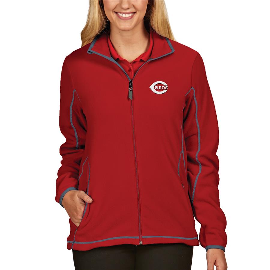 Cincinnati Reds Antigua Women's Full Zip Ice Jacket - Red