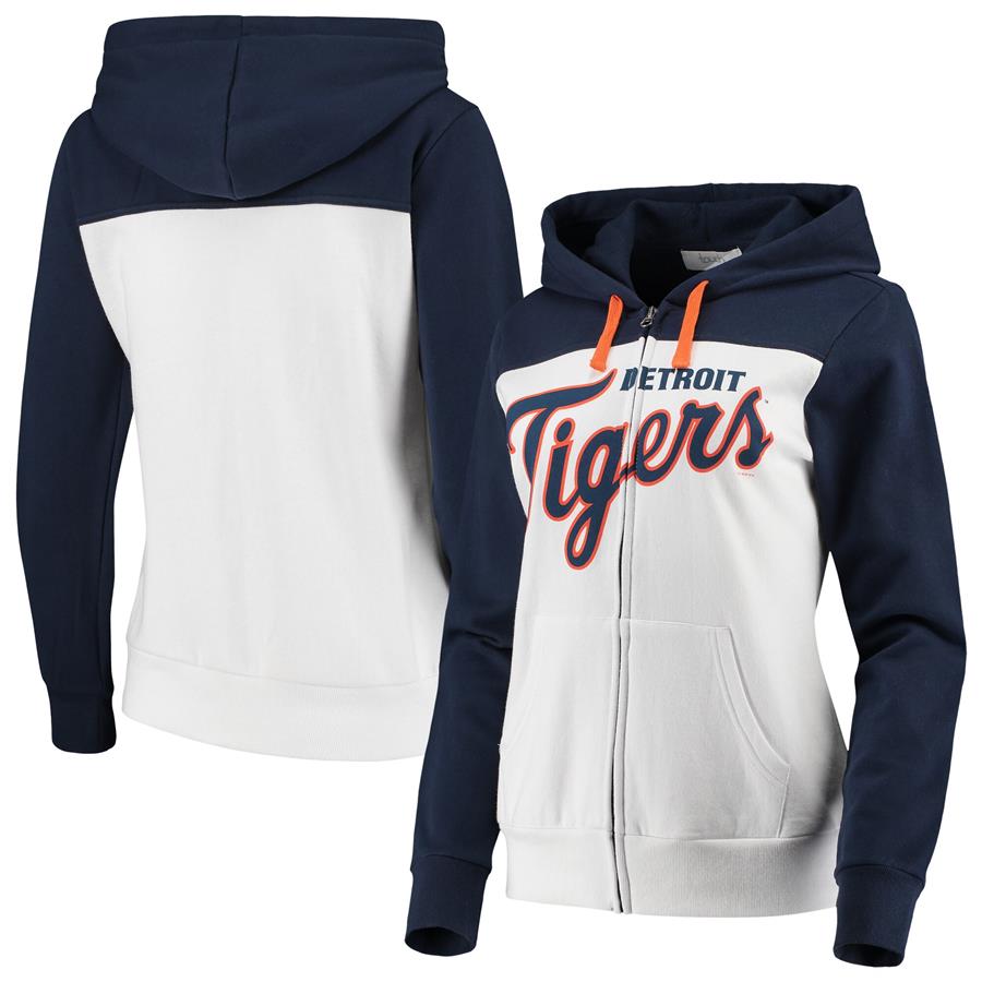 Detroit Tigers Touch by Alyssa Milano Women's Scrimmage Full-Zip Hoodie - White