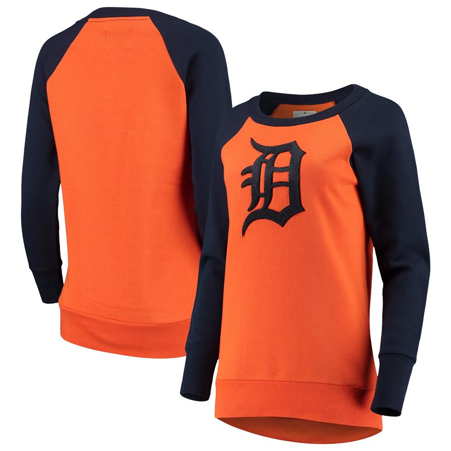 Detroit Tigers G-III 4Her by Carl Banks Women's Top Ranking Tunic Raglan Crew Sweatshirt - Orange