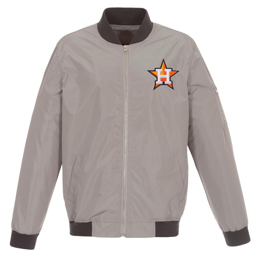 Бомбер Houston Astros JH Design Lightweight Nylon (серый)