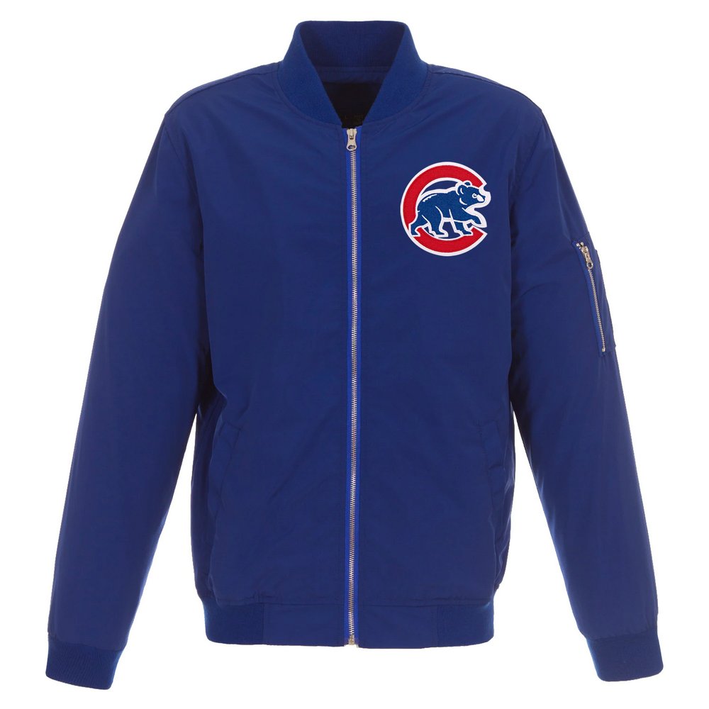 Chicago Cubs JH Design Lightweight Nylon Bomber Jacket - Royal