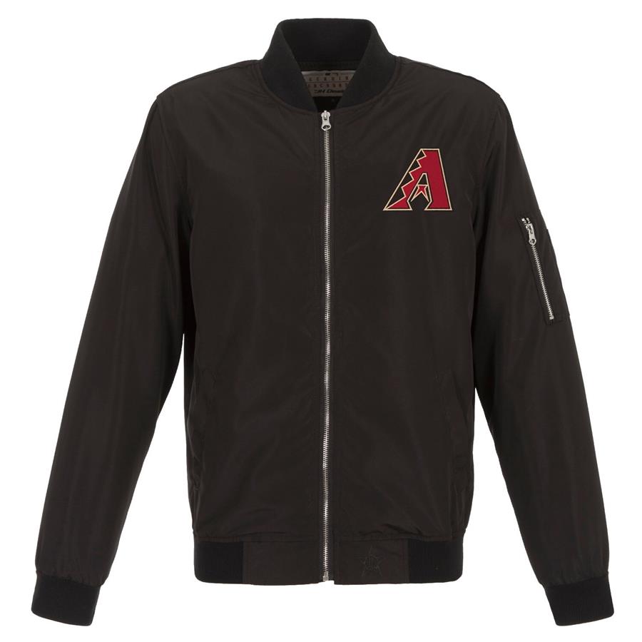 Arizona Diamondbacks JH Design Lightweight Nylon Bomber Jacket - Black