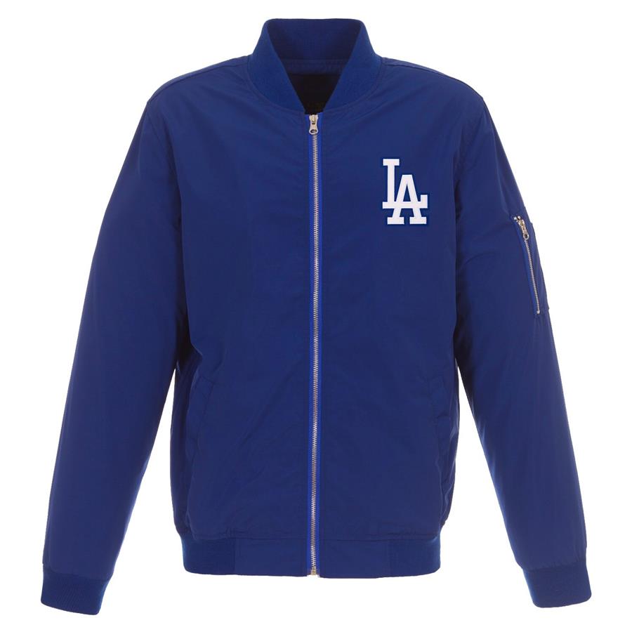 Los Angeles Dodgers JH Design Lightweight Nylon Bomber Jacket - Royal