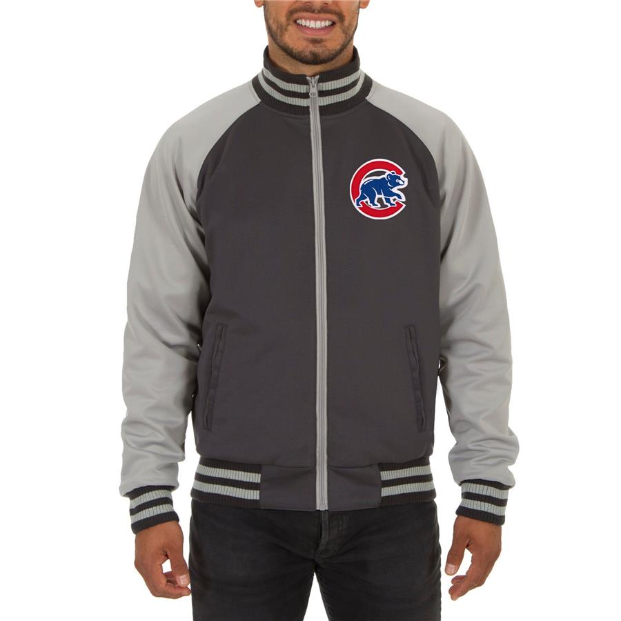 Chicago Cubs JH Design Reversible Track Jacket - Gray