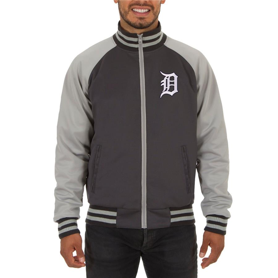 Detroit Tigers JH Design Reversible Track Jacket - Gray