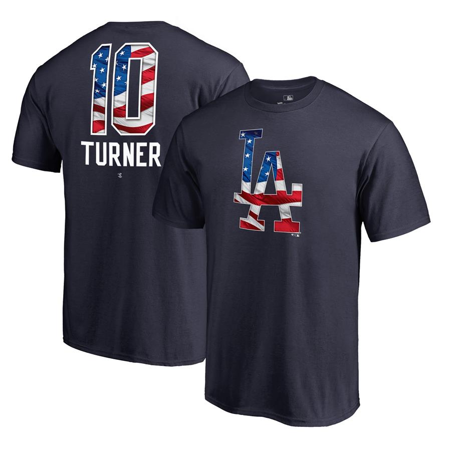 Justin Turner Los Angeles Dodgers Fanatics Branded 2019 Stars & Stripes Banner Wave Player T-Shirt - Navy