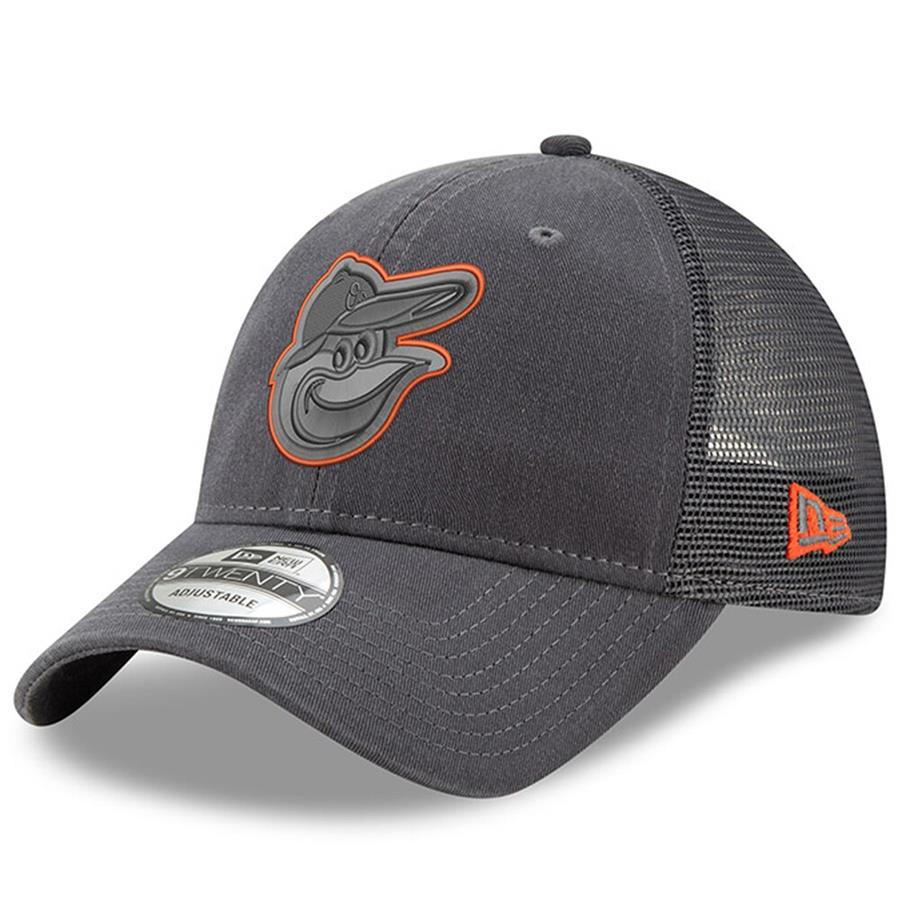 Baltimore Orioles New Era Velocity Trucker 9TWENTY Adjustable Hat - Graphite