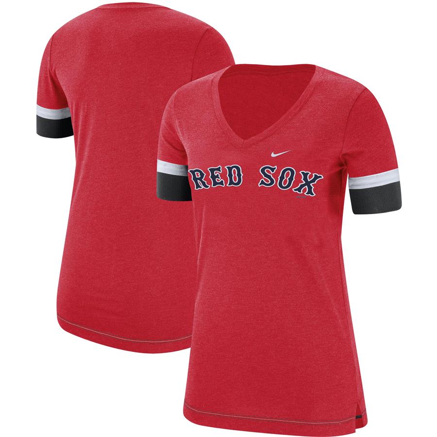 Boston Red Sox Nike Women's Mesh V-Neck T-Shirt - Red