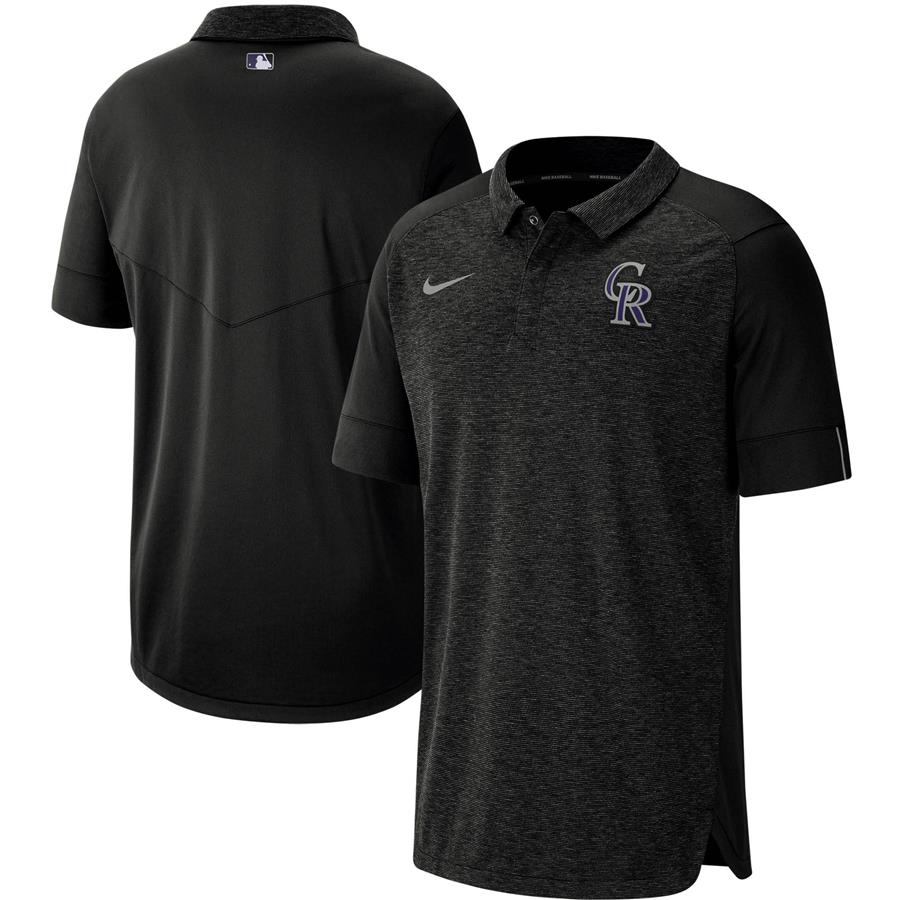 Colorado Rockies Nike Authentic Collection Team Logo Elite Polo - Black