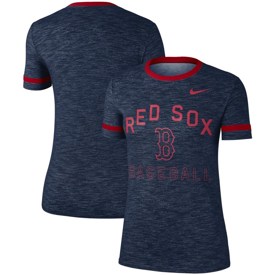 Boston Red Sox Nike Women's Slub Ringer Performance T-Shirt - Navy