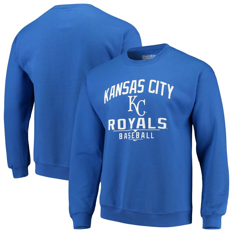 Kansas City Royals Stitches Holiday Pullover Crew Sweatshirt - Royal