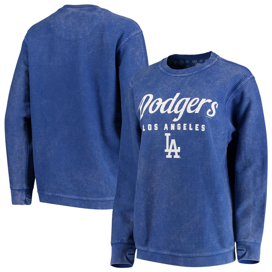 Los Angeles Dodgers G-III 4Her by Carl Banks Women's Comfy Cord Pullover Sweatshirt - Royal