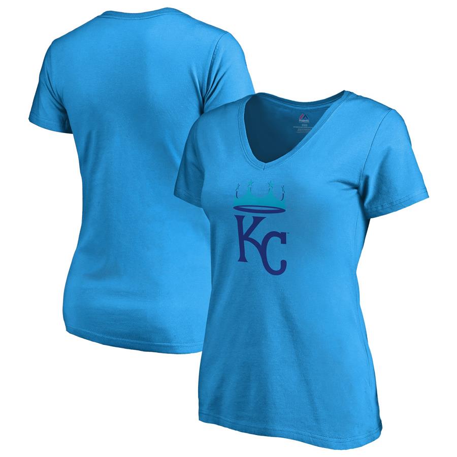 Kansas City Royals Majestic Women's 2018 Players' Weekend V-Neck T-Shirt - Teal