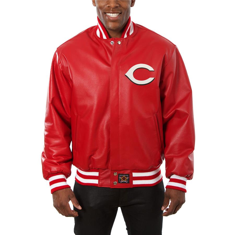 Cincinnati Reds JH Design Classic Leather Team Jacket - Red