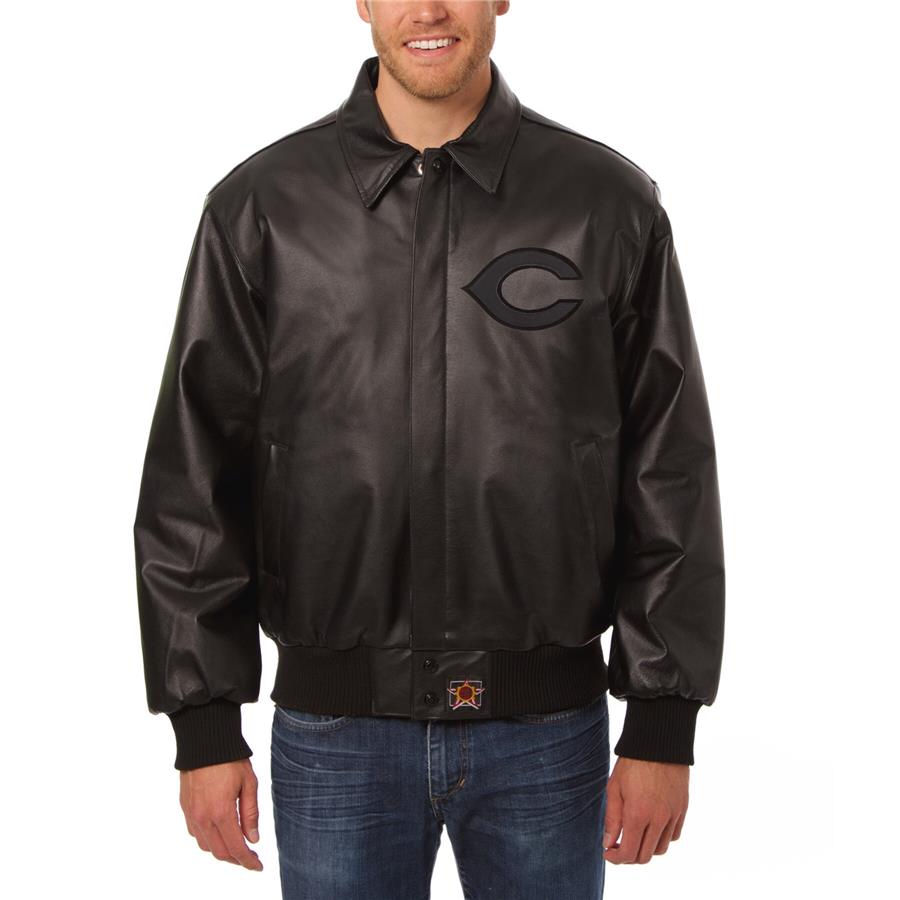 Cincinnati Reds JH Design All-Leather Jacket - Black