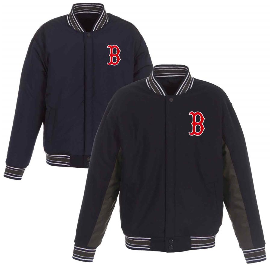 Boston Red Sox JH Design Wool Poly-Twill Accent Jacket - Navy
